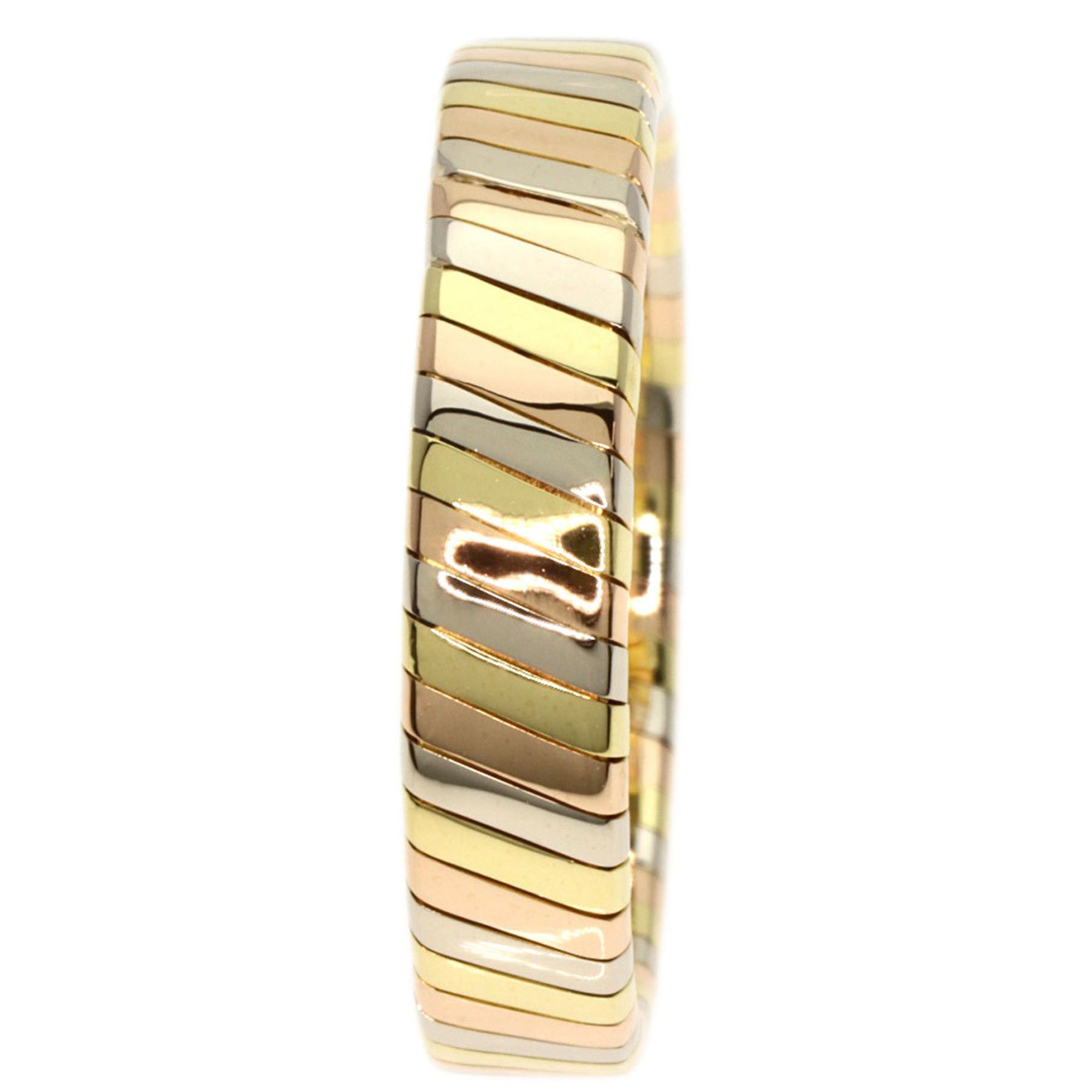 BVLGARI Tubogas Ring, 18K Yellow Gold, 18PG, 18WG, Women's