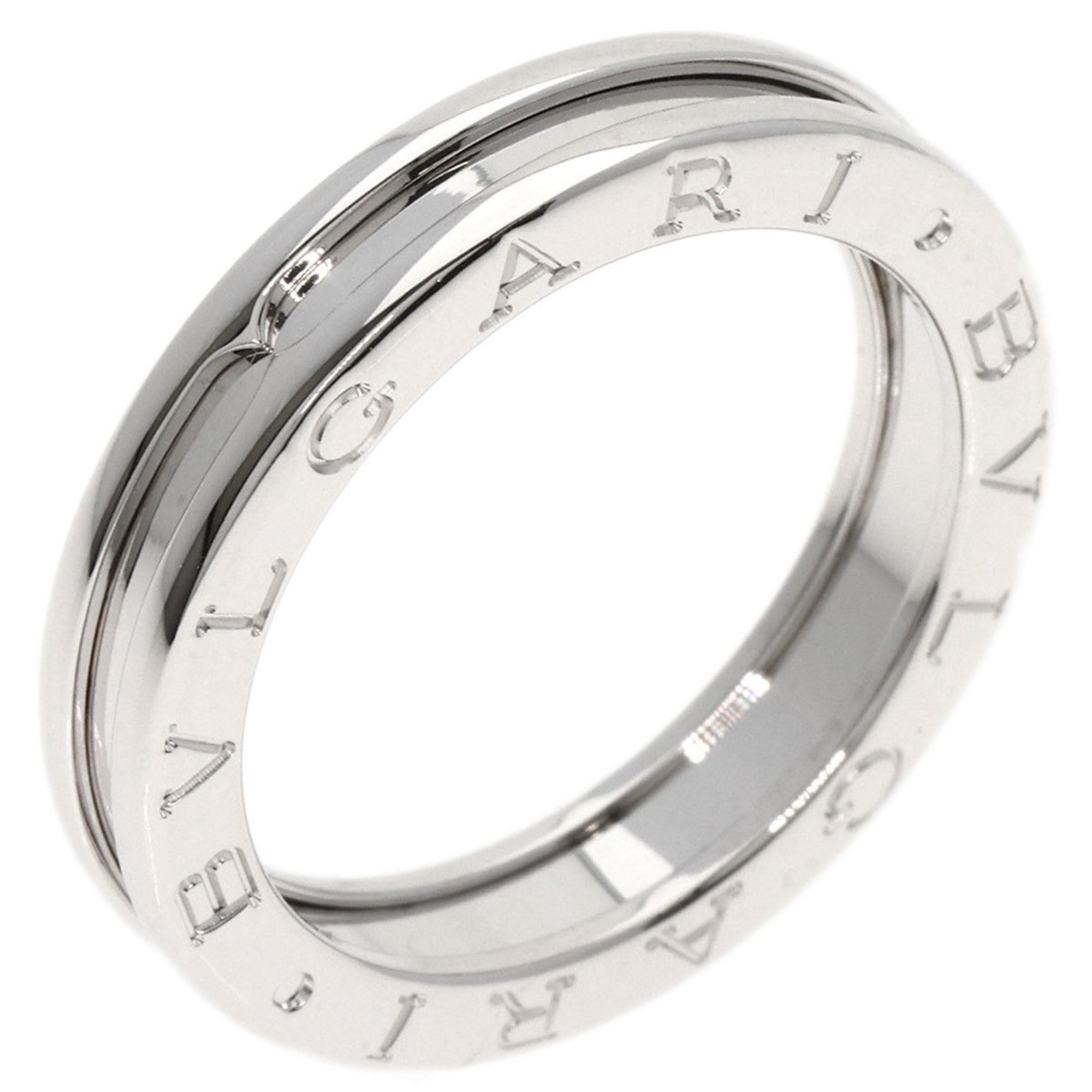 BVLGARI B-zero1 B-zero One 1 Band #61 Ring, K18 White Gold, Men's, Women's,