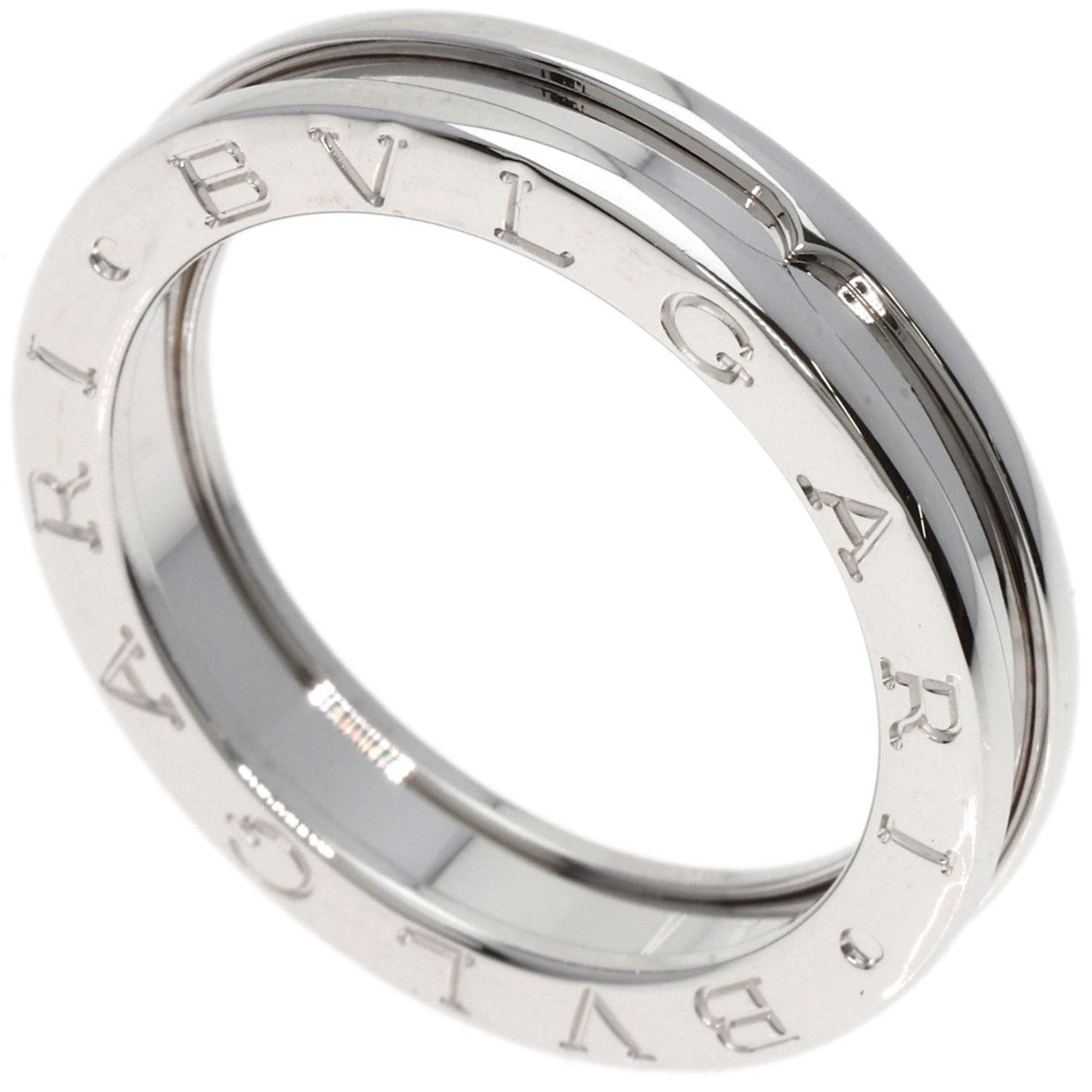 BVLGARI B-zero1 B-zero One 1 Band #61 Ring, K18 White Gold, Men's, Women's,