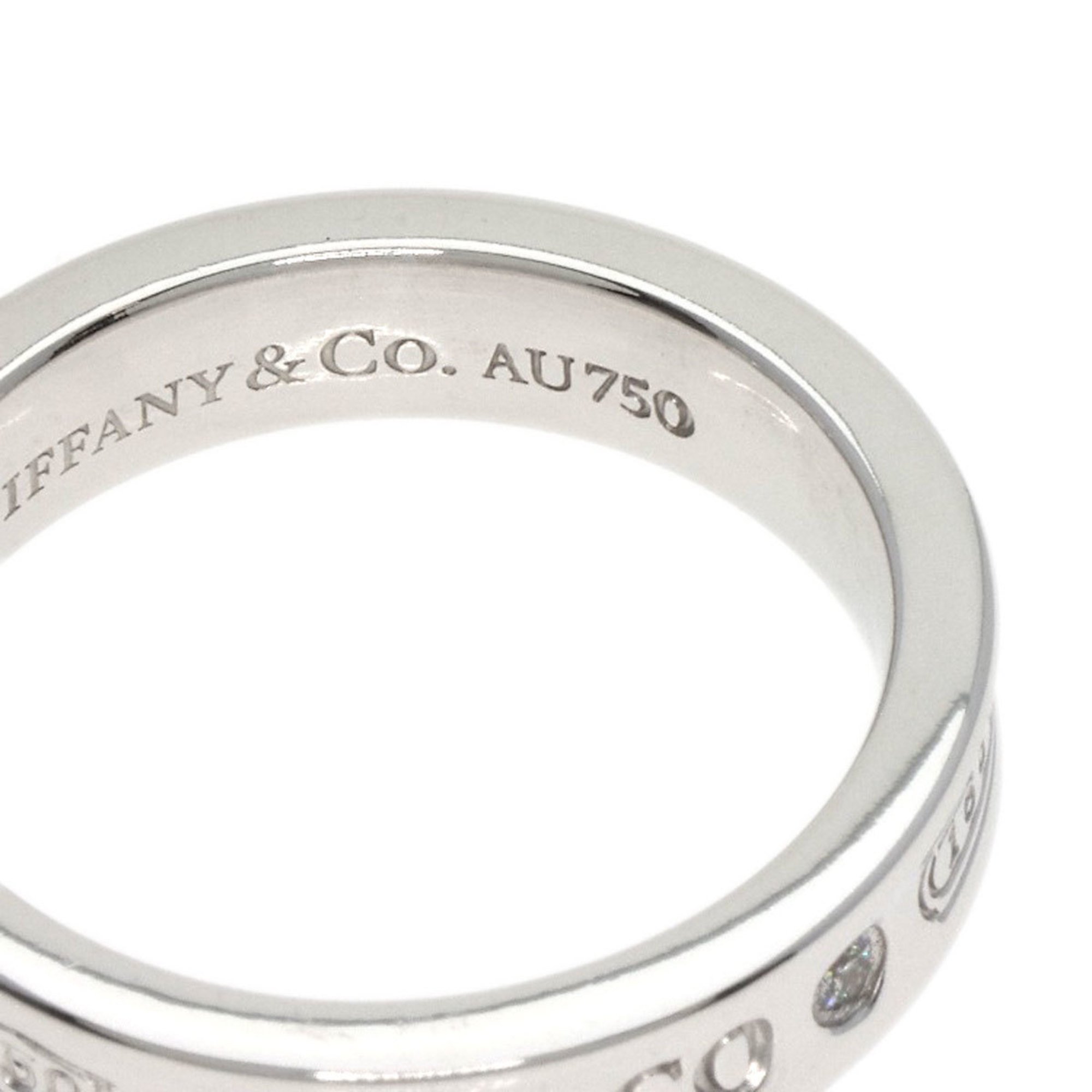 Tiffany 1837 Narrow 2P Diamond Ring, 18K White Gold, Women's, TIFFANY&Co.