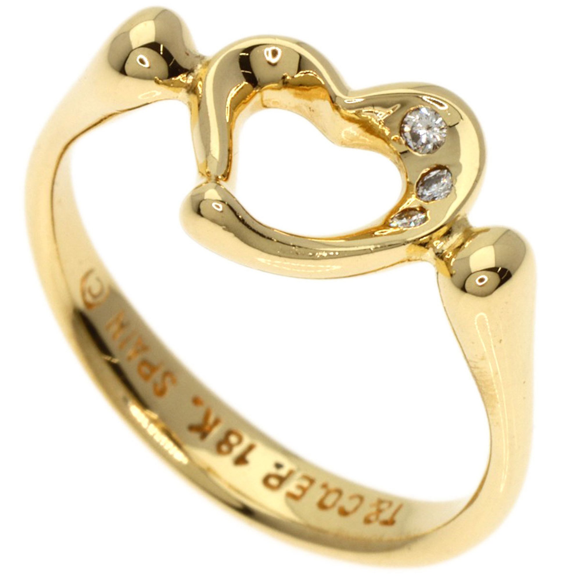 Tiffany & Co. Heart 3P Diamond Ring, 18K Yellow Gold, Women's, TIFFANY