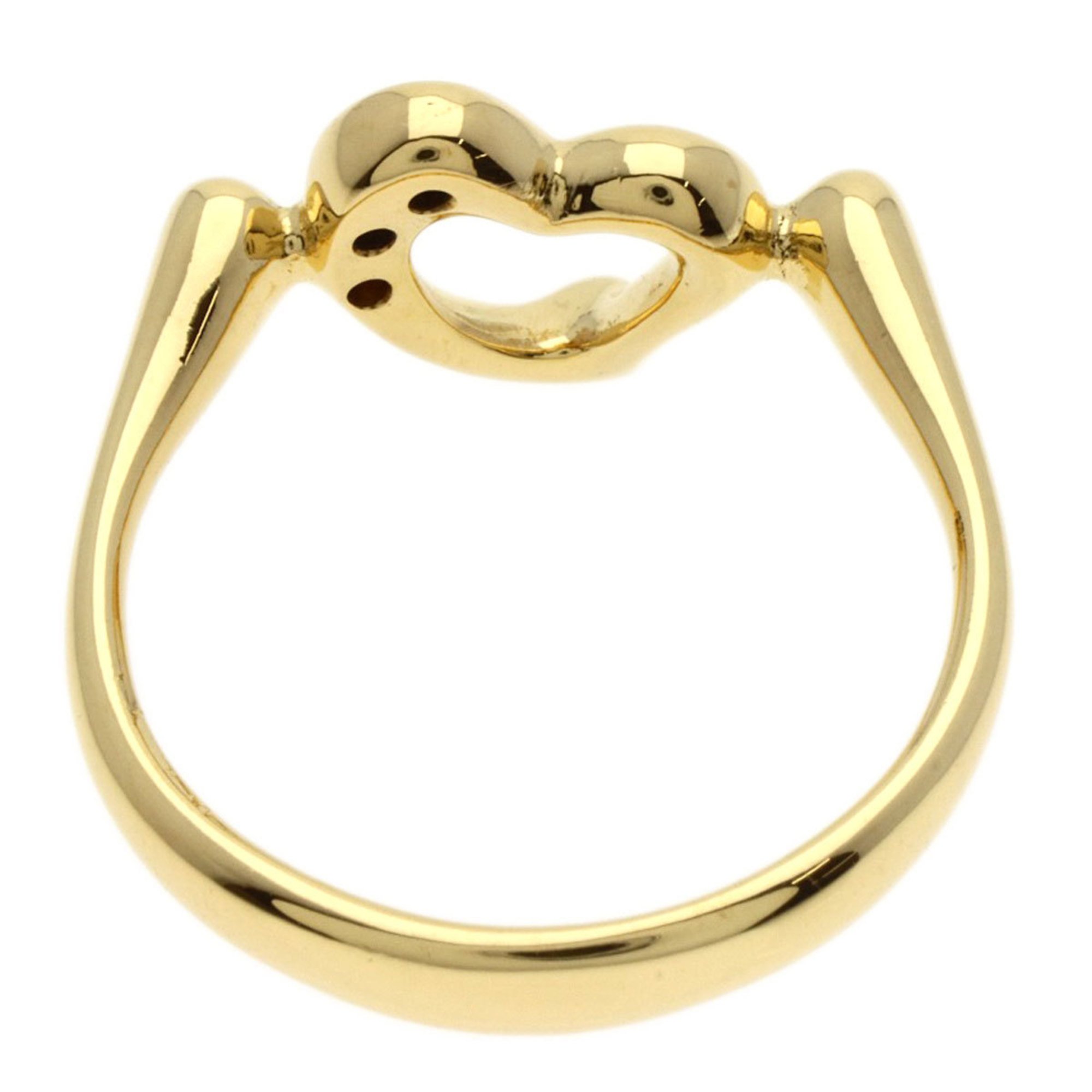 Tiffany & Co. Heart 3P Diamond Ring, 18K Yellow Gold, Women's, TIFFANY