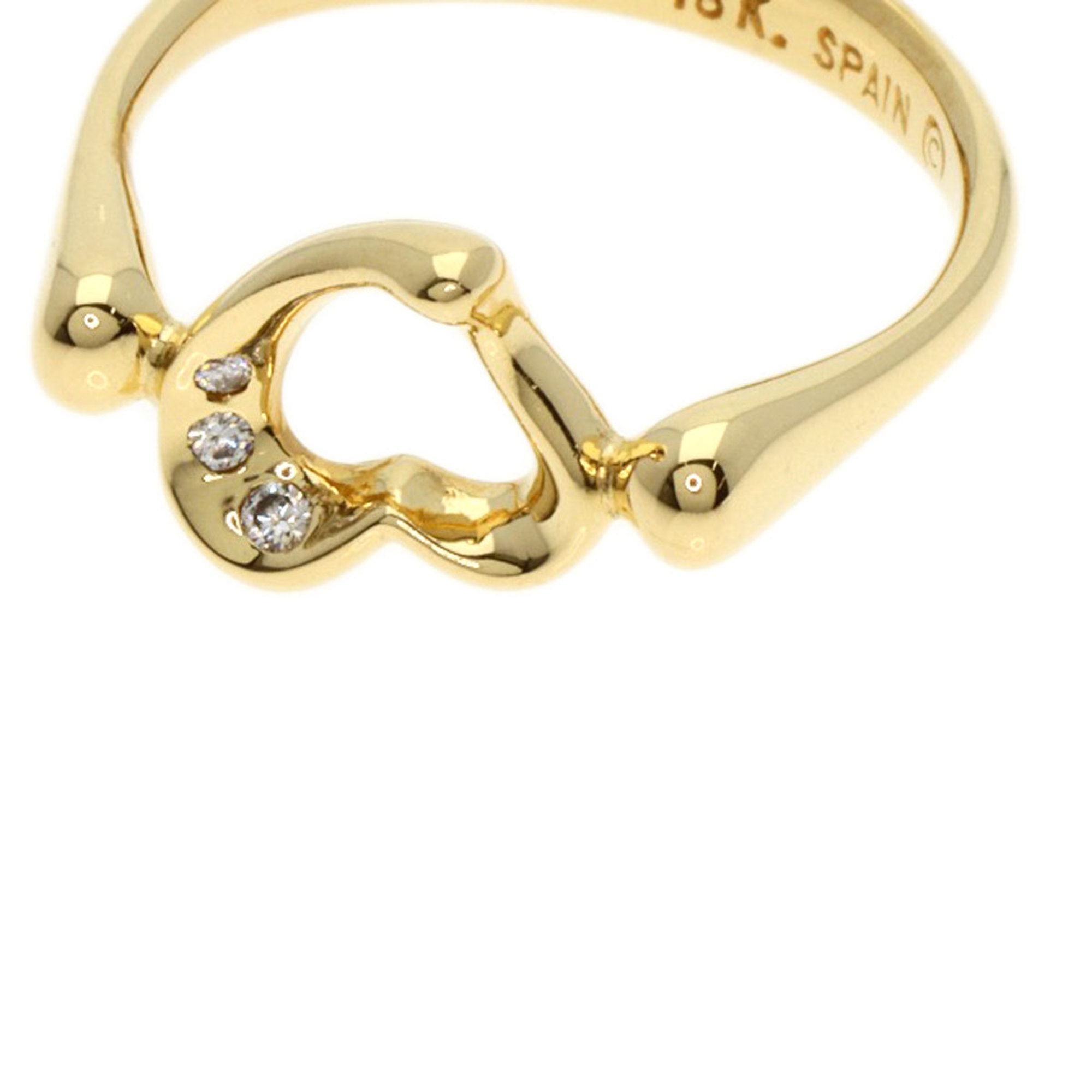 Tiffany & Co. Heart 3P Diamond Ring, 18K Yellow Gold, Women's, TIFFANY