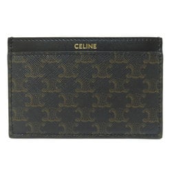 CELINE Triomphe Business Card Holder/Card Case Leather Women's