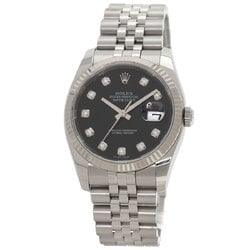 Rolex 116234G Datejust 10P Diamond Watch Stainless Steel SS K18WG Men's ROLEX