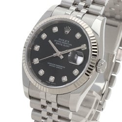 Rolex 116234G Datejust 10P Diamond Watch Stainless Steel SS K18WG Men's ROLEX