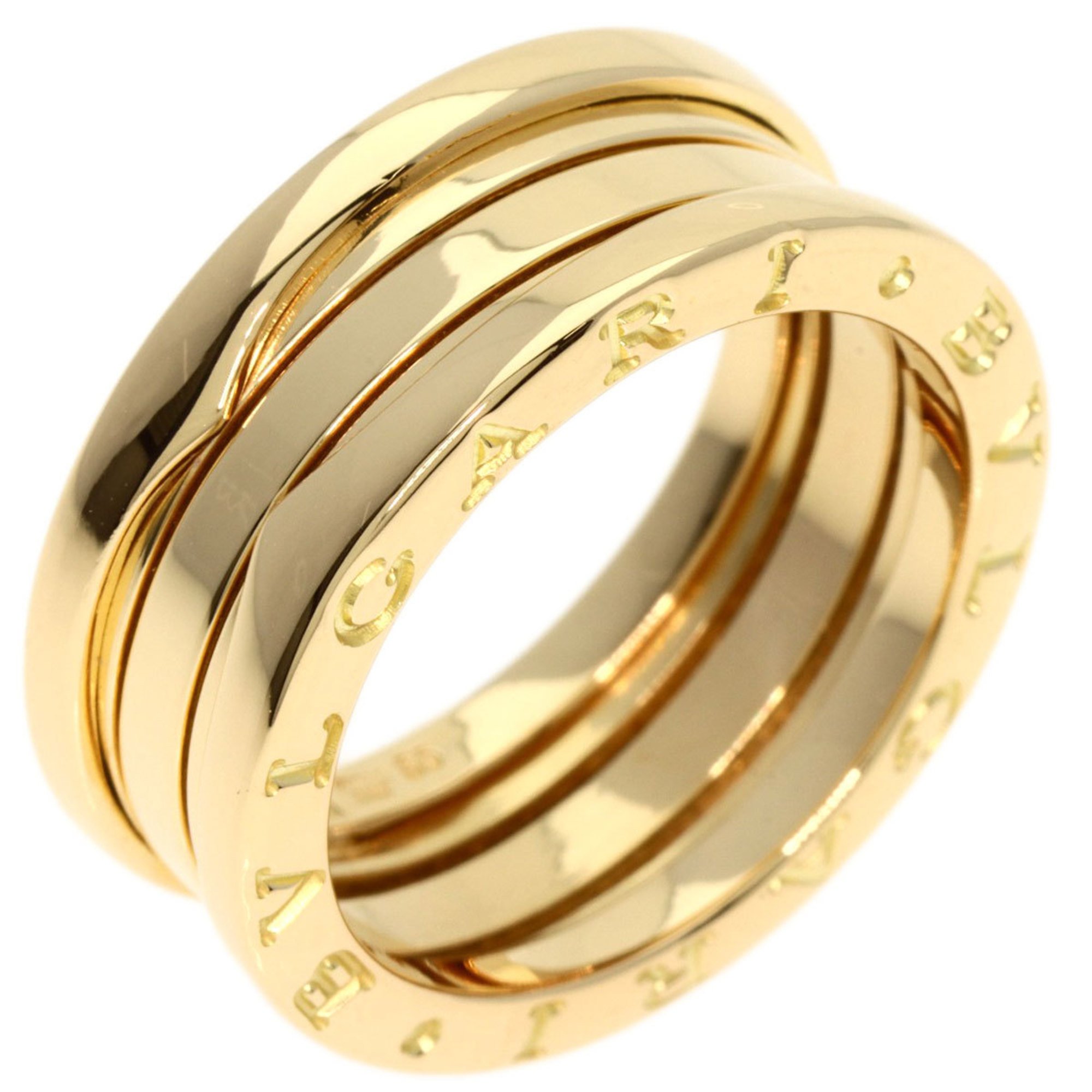 BVLGARI B-zero1 B-zero One 2-Band S #55 Ring, K18 Yellow Gold, Women's