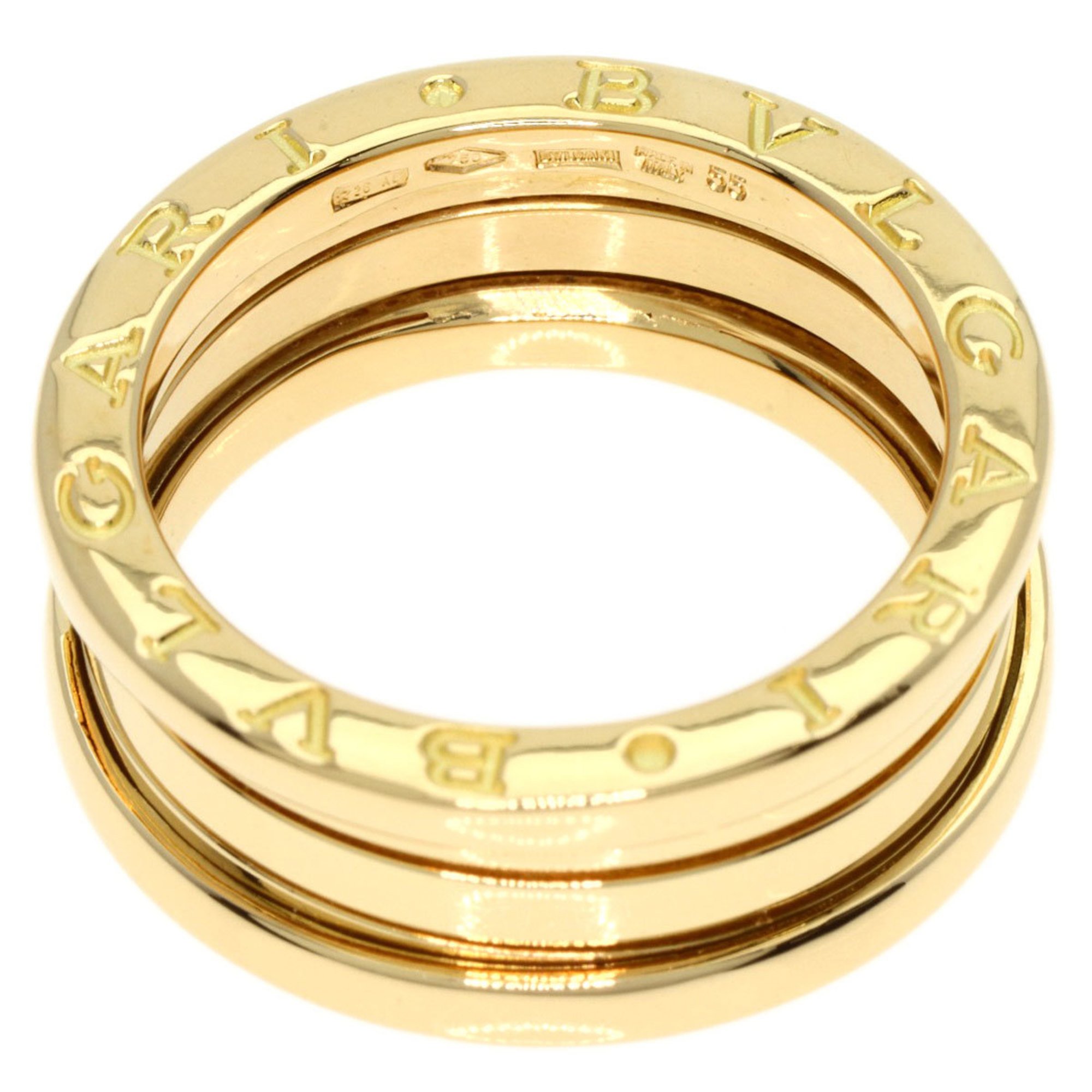 BVLGARI B-zero1 B-zero One 2-Band S #55 Ring, K18 Yellow Gold, Women's