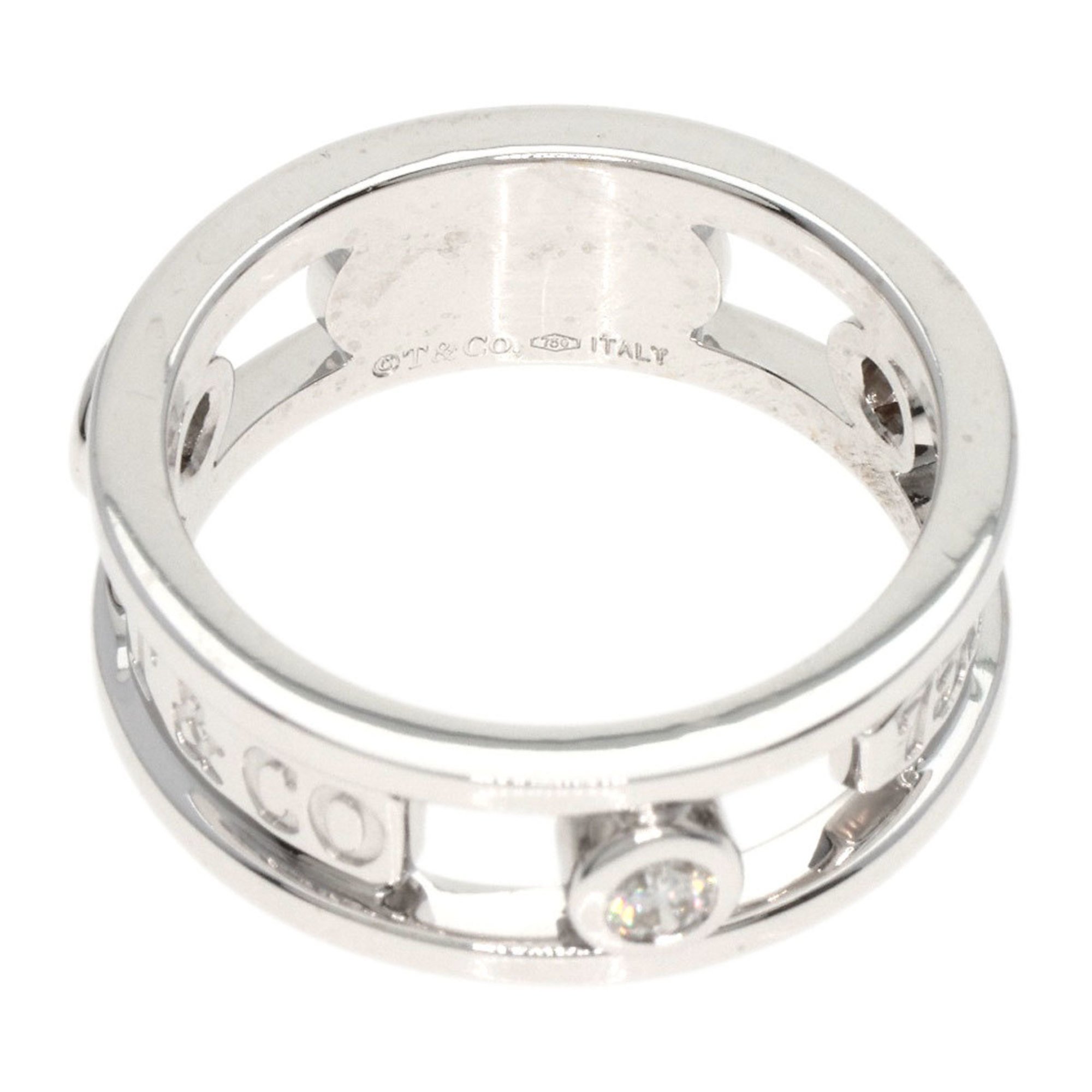 Tiffany 1837 Element Double Wire 3P Diamond Ring, 18K White Gold, Women's, TIFFANY&Co.