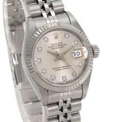 Rolex 69174G Datejust 10P Diamond Watch Stainless Steel SS K18WG Ladies ROLEX