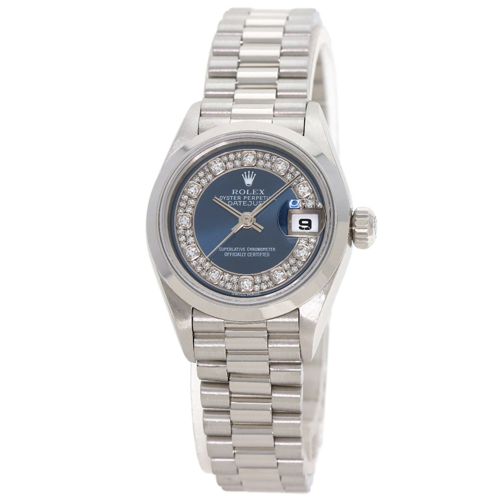 Rolex 69166G Datejust Milliard Watch Platinum PT Ladies ROLEX