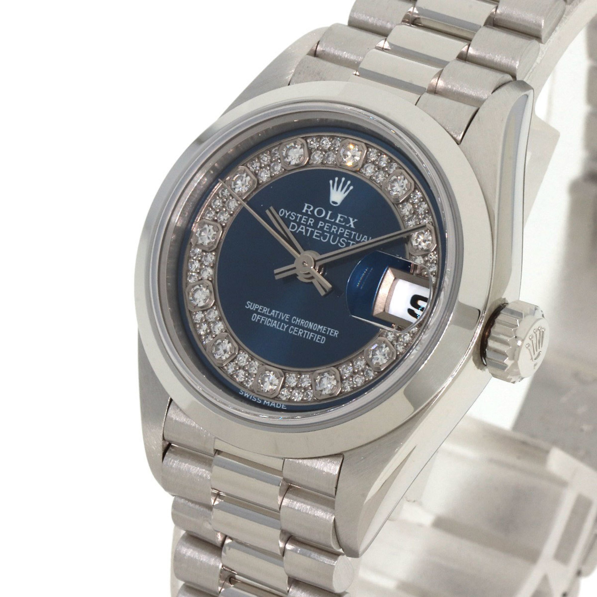 Rolex 69166G Datejust Milliard Watch Platinum PT Ladies ROLEX