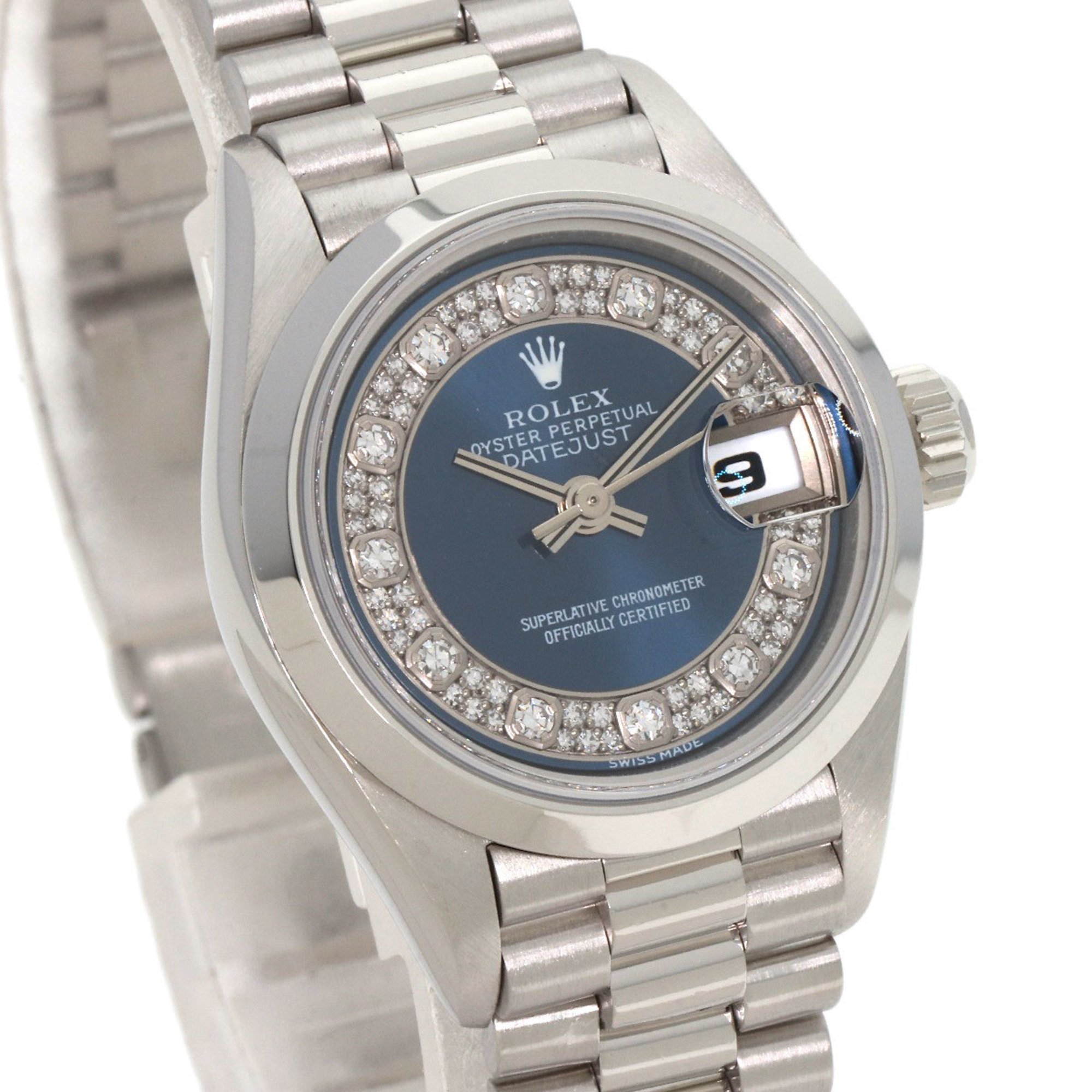 Rolex 69166G Datejust Milliard Watch Platinum PT Ladies ROLEX