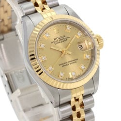 Rolex 69173G Datejust 10P Diamond Watch Stainless Steel SSxK18YG Ladies ROLEX