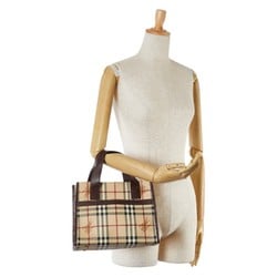 Burberry Nova Check Shadow Horse Handbag Tote Bag Beige Brown PVC Leather Women's BURBERRY