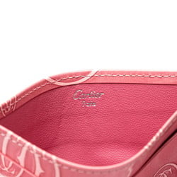 Cartier Must Line Happy Birthday Card Case Pink Enamel Women's CARTIER