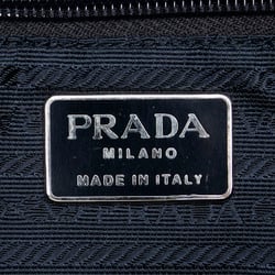 Prada Triangle Plate Tote Bag Shoulder Black Nylon Leather Women's PRADA