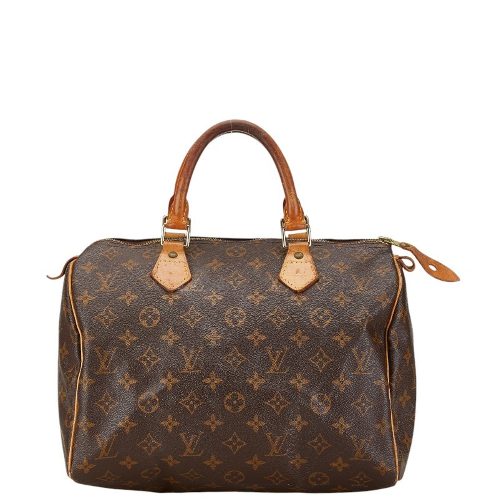 Louis Vuitton Monogram Speedy 30 Handbag M41526 Brown PVC Leather Women's LOUIS VUITTON