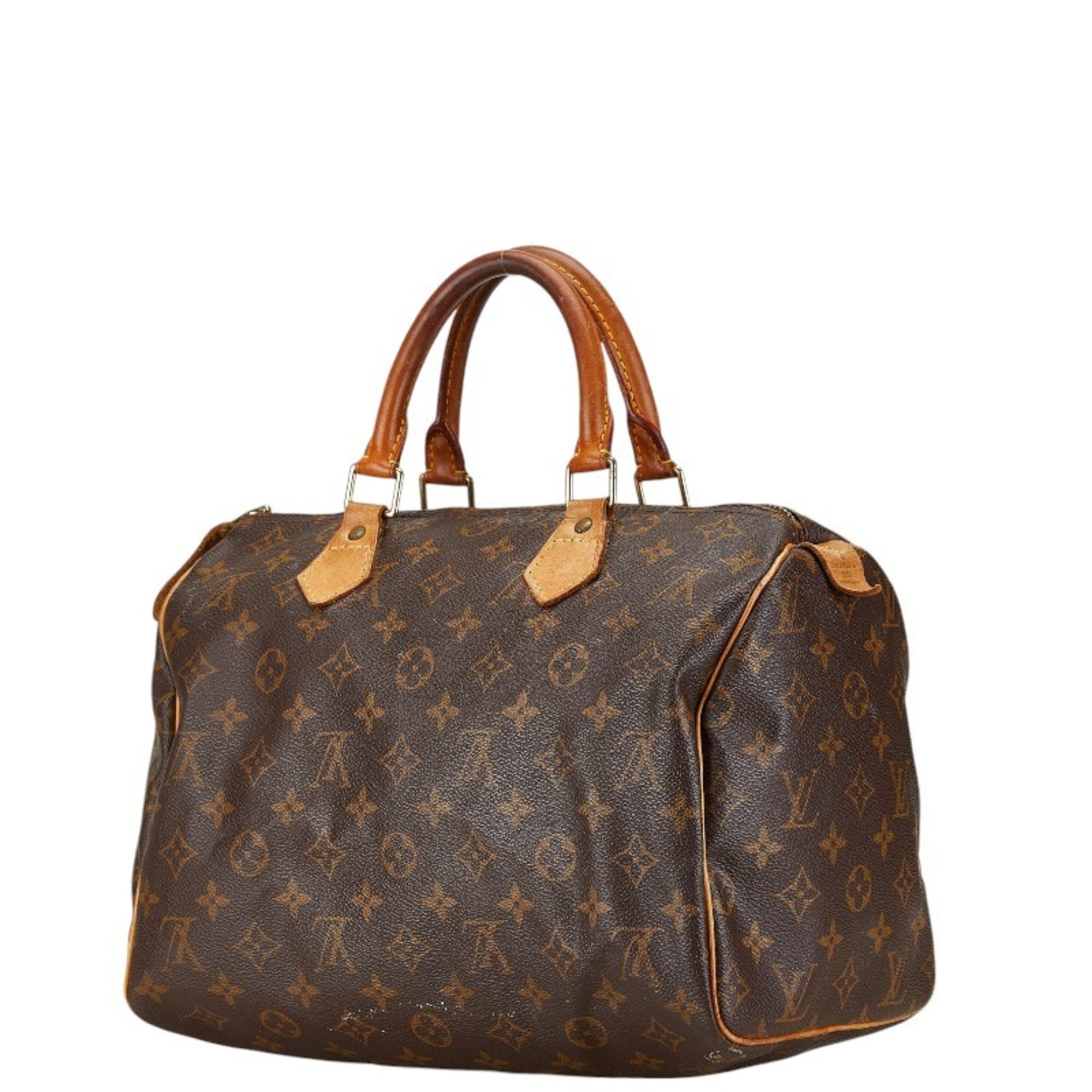 Louis Vuitton Monogram Speedy 30 Handbag M41526 Brown PVC Leather Women's LOUIS VUITTON