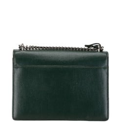 Saint Laurent YSL Monogram Sunset Medium Chain Shoulder Bag 442906 Green Leather Women's SAINT LAURENT