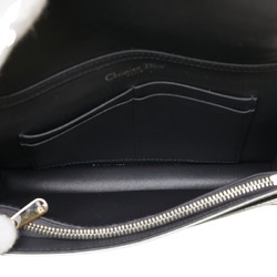 Christian Dior Dior Microcannage Diorama Chain Shoulder Bag Silver Leather Women's