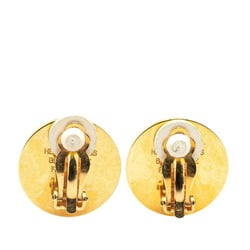 Hermes Serie Round Earrings Gold Plated Women's HERMES