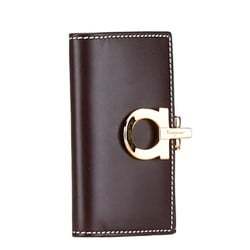 Salvatore Ferragamo Gancini 6-ring key case AQ-220159 Bordeaux Wine Red Leather Women's