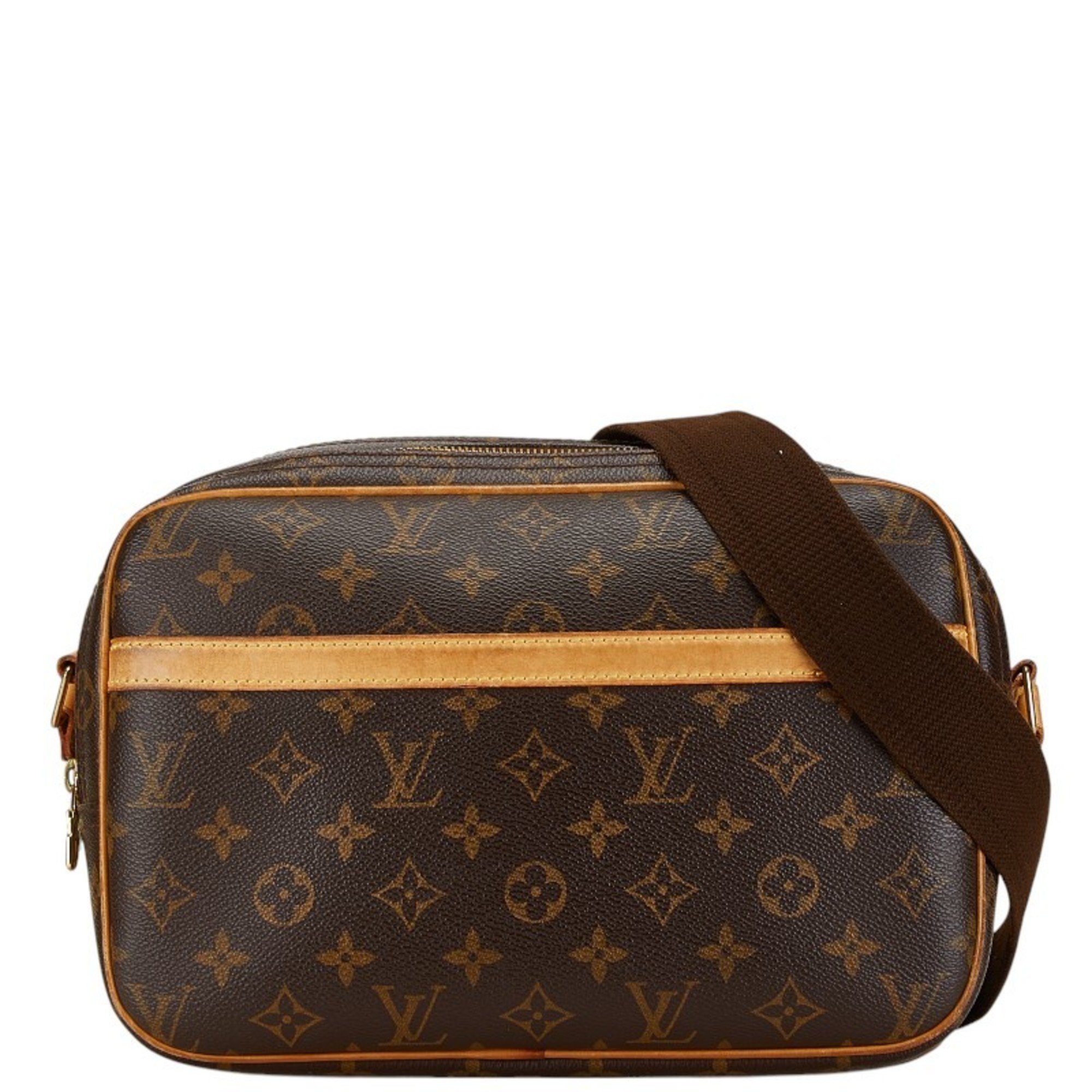 Louis Vuitton Monogram Reporter PM Shoulder Bag M45254 Brown PVC Leather Women's LOUIS VUITTON