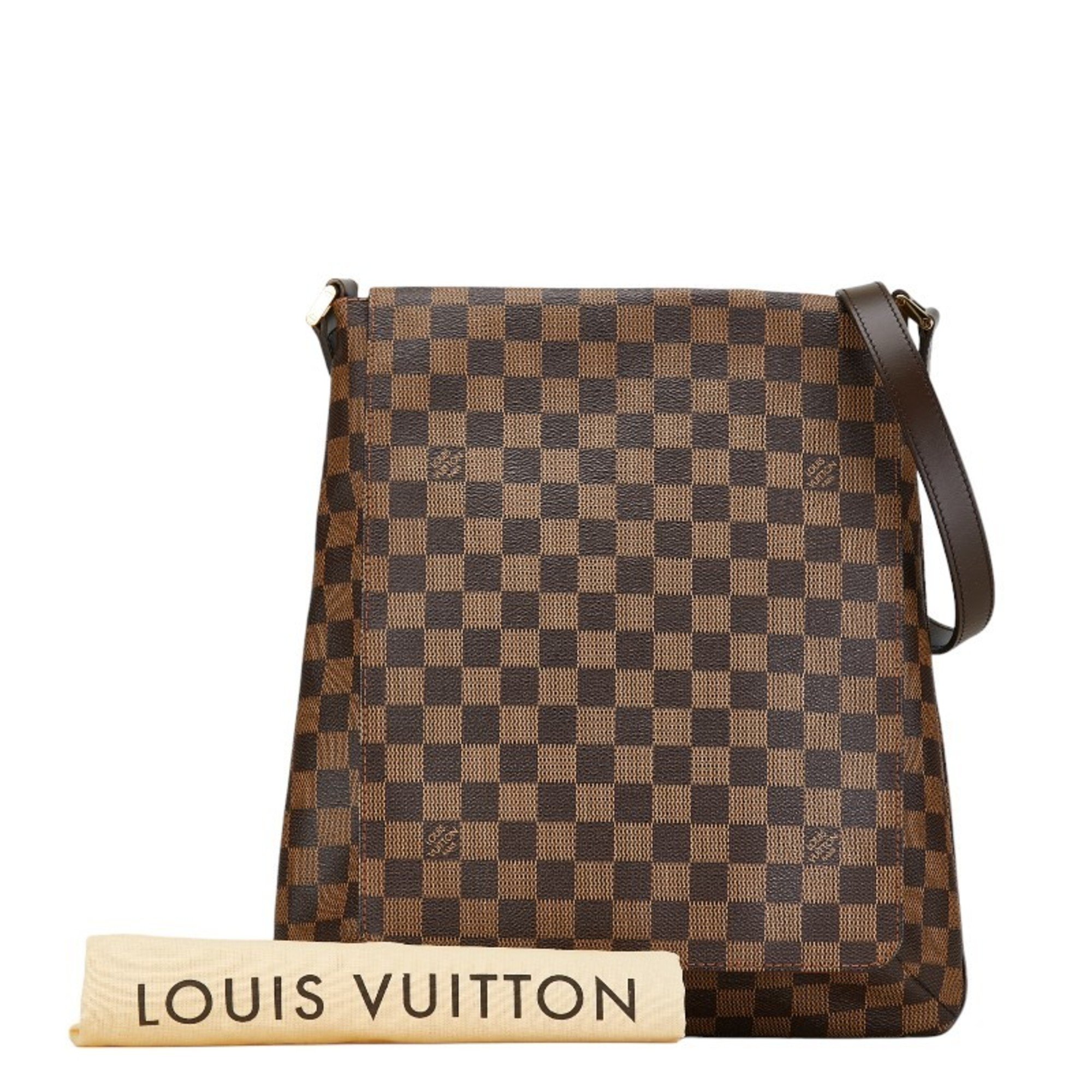 Louis Vuitton Damier Musette Shoulder Bag N51302 Brown PVC Leather Women's LOUIS VUITTON