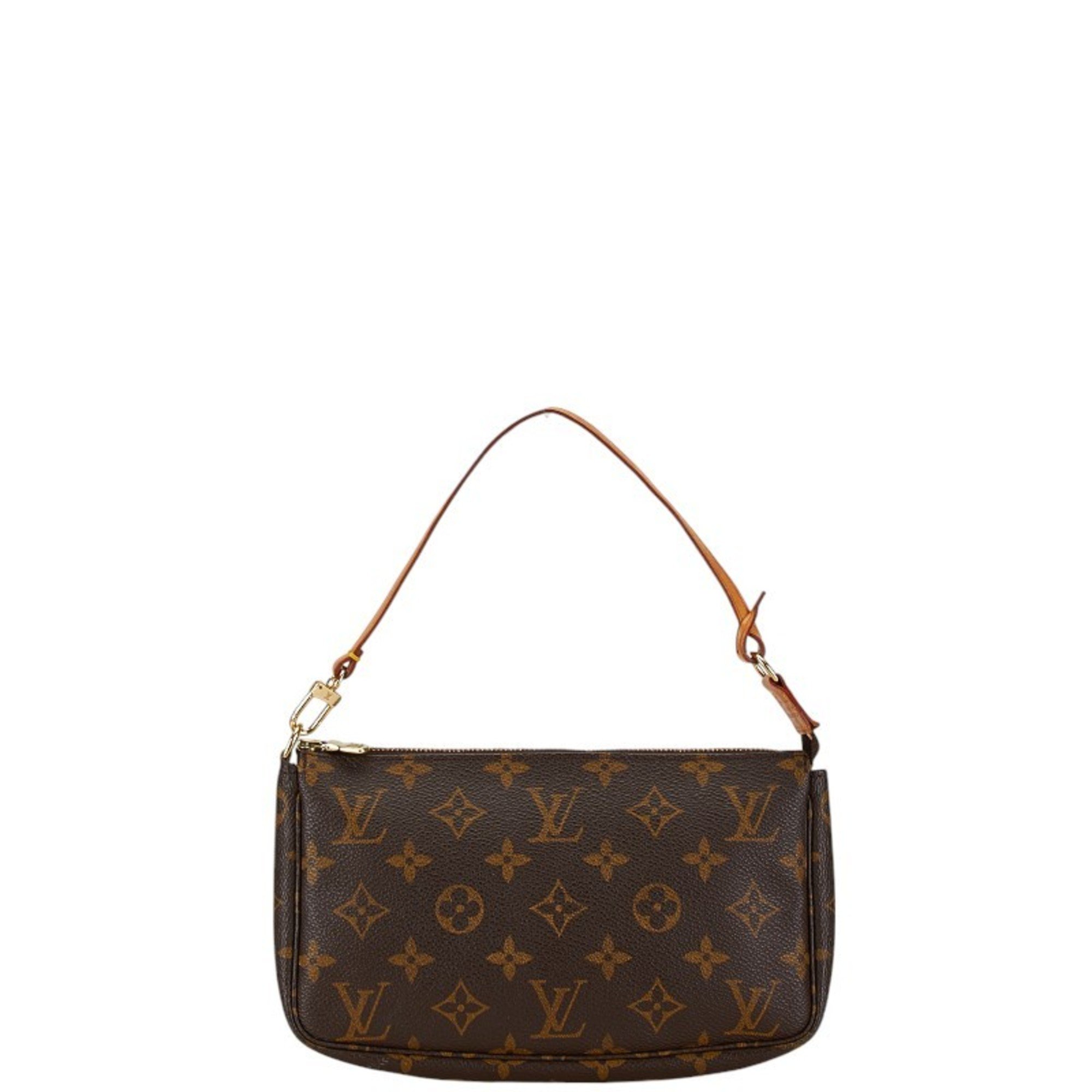 Louis Vuitton Monogram Pochette Accessoires Shoulder Bag M51980 Brown PVC Leather Women's LOUIS VUITTON