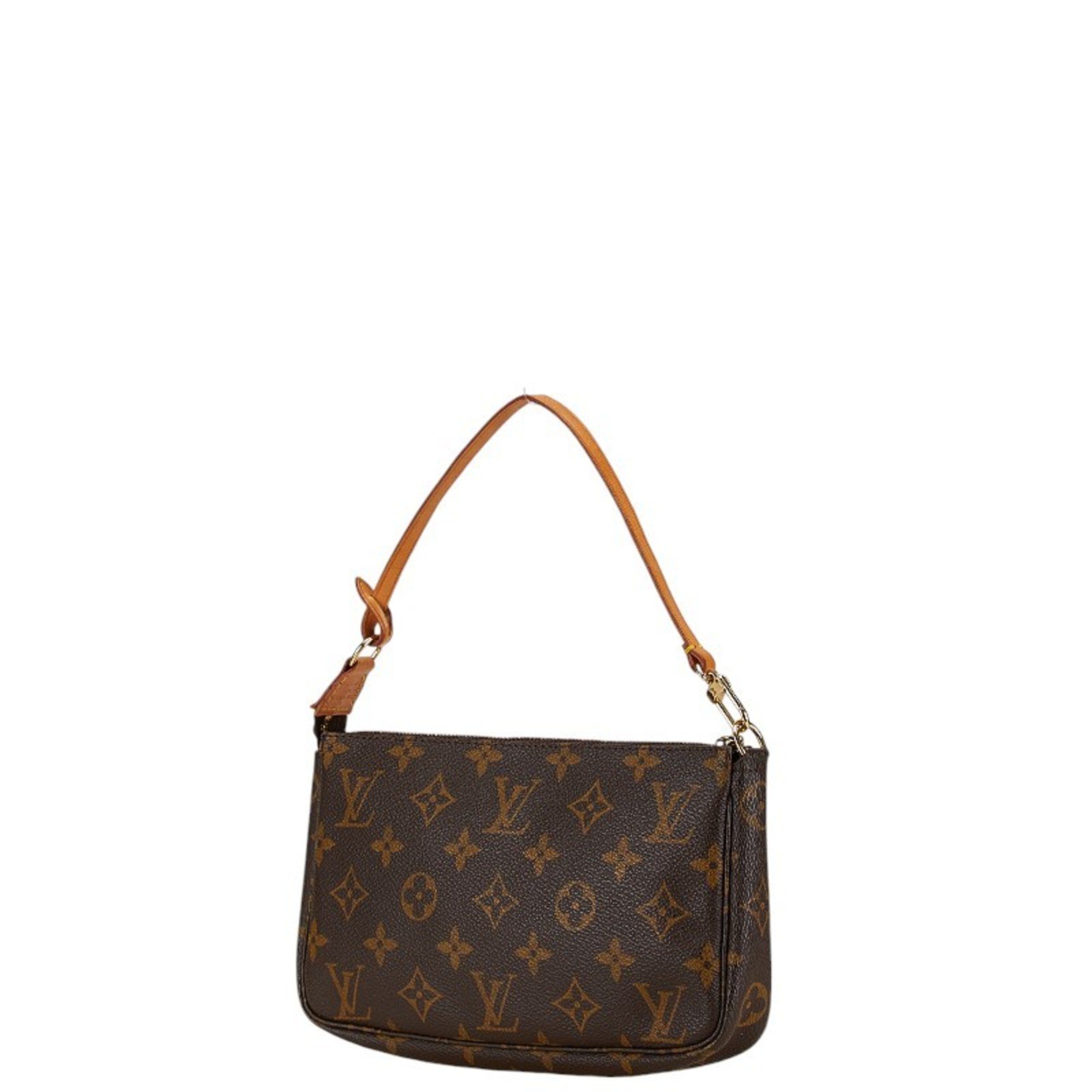 Louis Vuitton Monogram Pochette Accessoires Shoulder Bag M51980 Brown PVC Leather Women's LOUIS VUITTON