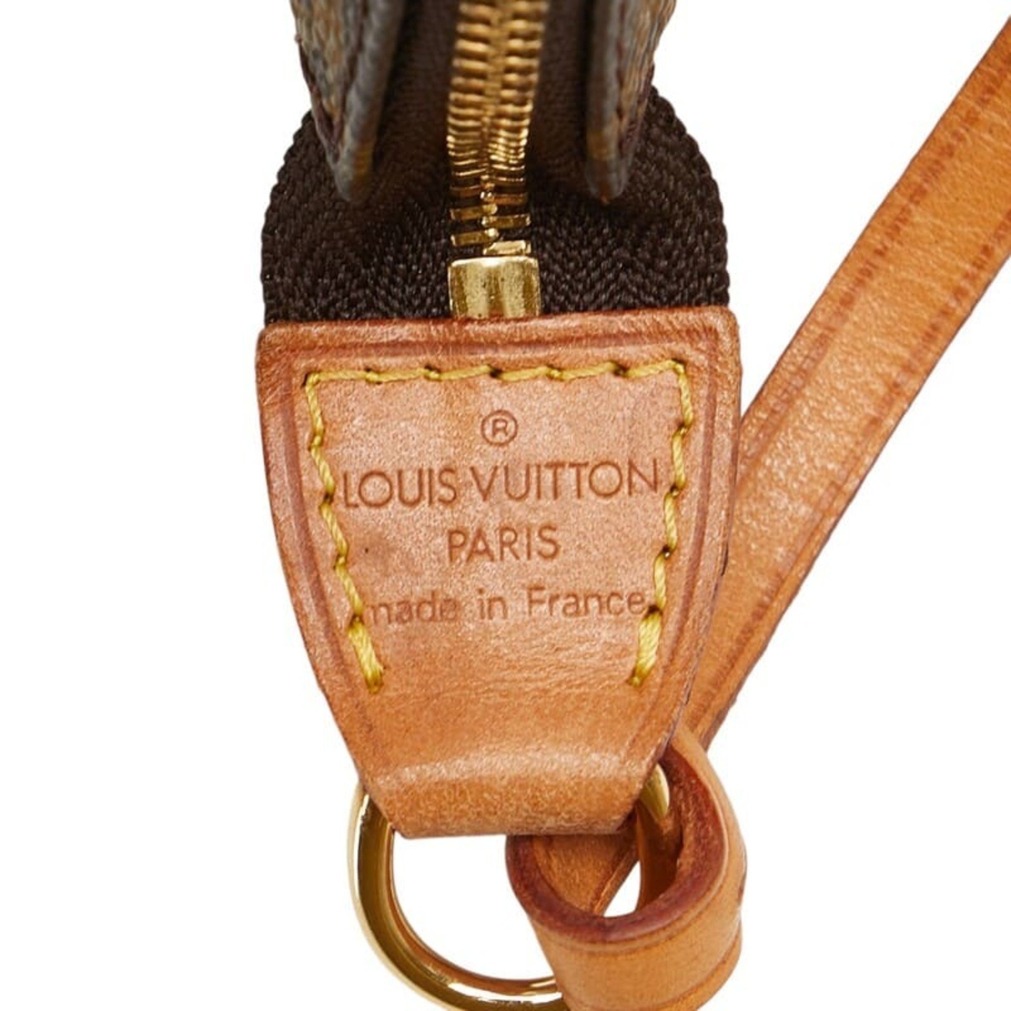 Louis Vuitton Monogram Pochette Accessoires Shoulder Bag M51980 Brown PVC Leather Women's LOUIS VUITTON