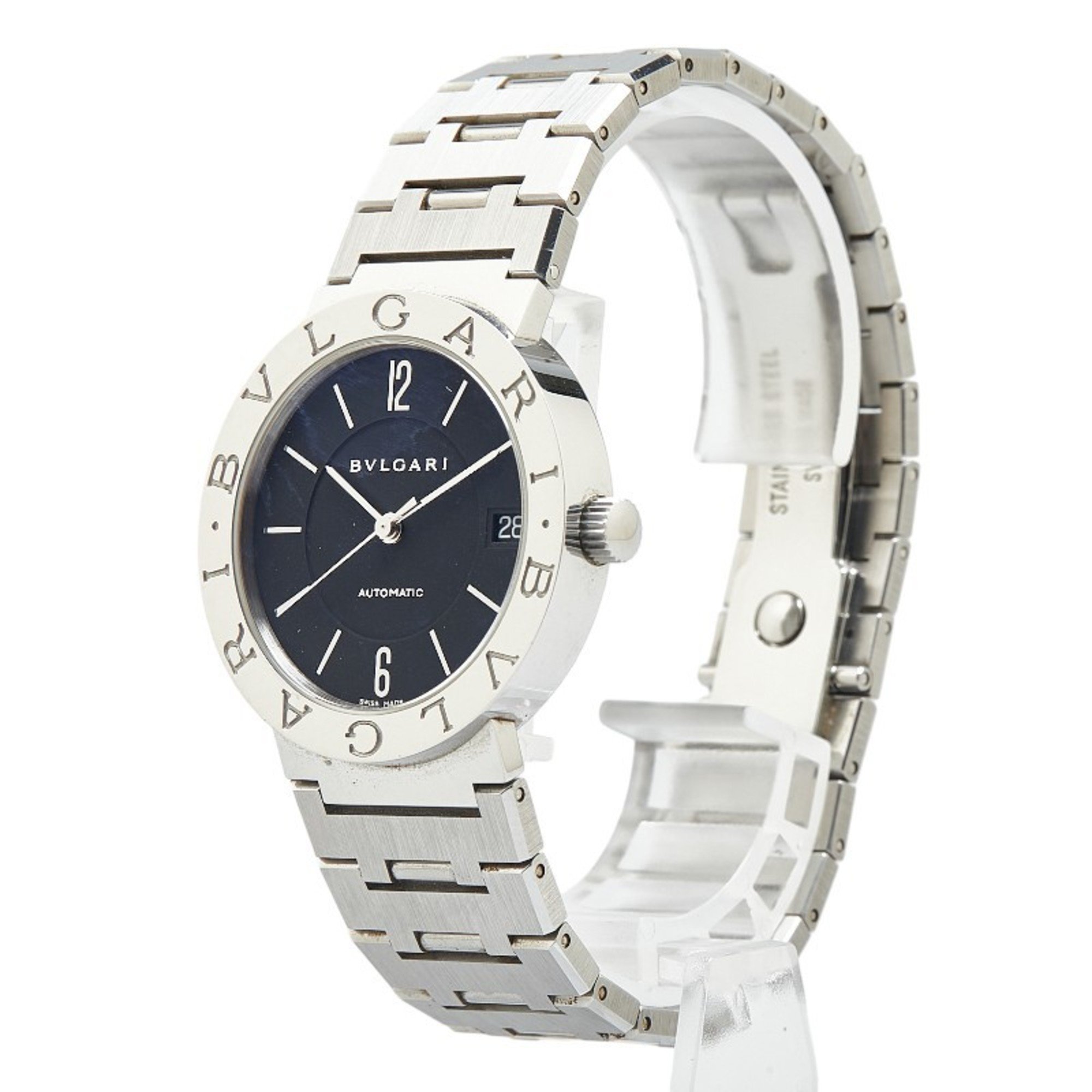 BVLGARI Watch BB33SS Automatic Black Dial Stainless Steel Women's