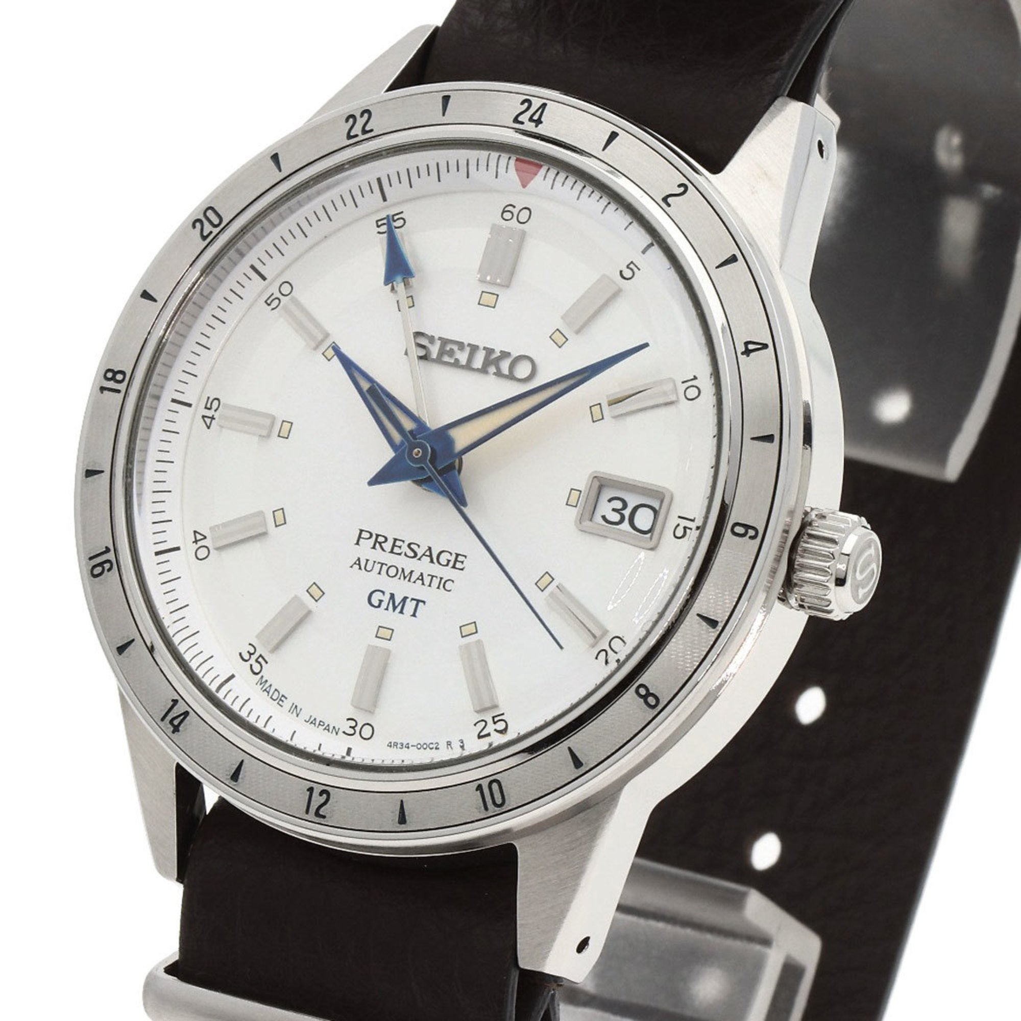 Seiko SARY233 4R34-00E0 Presage GMT 110th Anniversary Watch Stainless Steel Leather Men's SEIKO