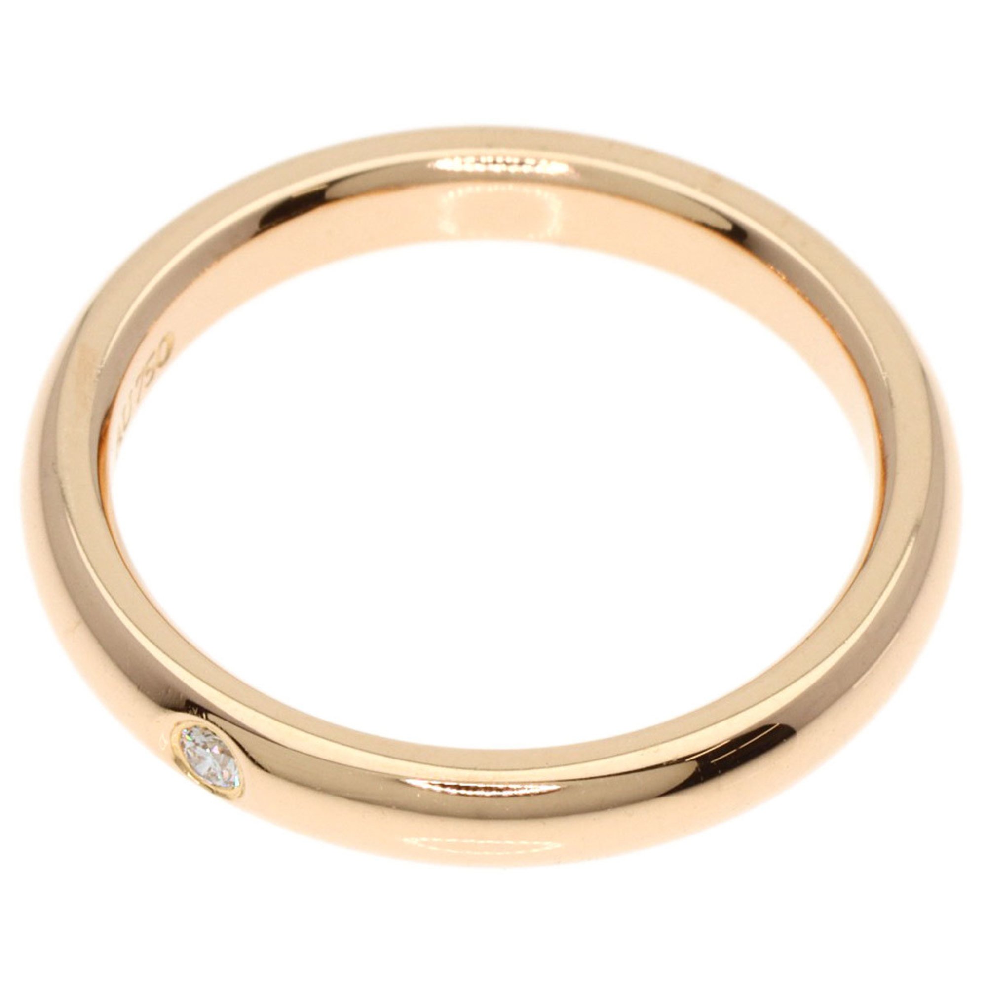 Tiffany Stacking Band 1P Diamond Ring, 18K Pink Gold, Women's, TIFFANY&Co.