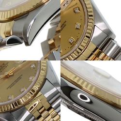 Rolex 16233G Datejust 10P Diamond Watch Stainless Steel SSxK18YG Men's ROLEX