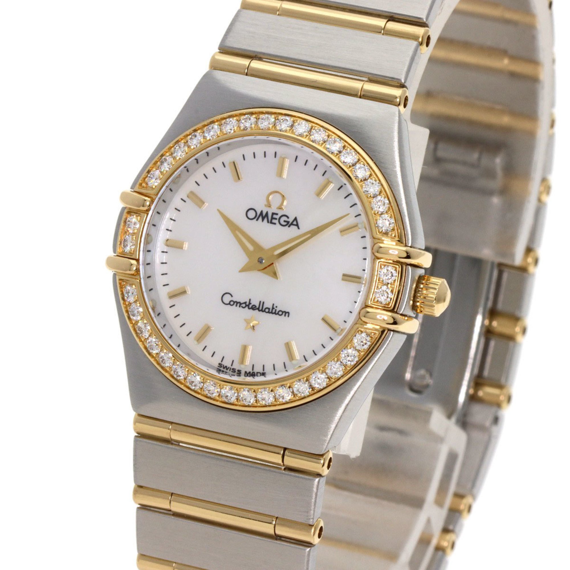 OMEGA 1277.70 Constellation Bezel Diamond Watch Stainless Steel SSxK18YG Ladies