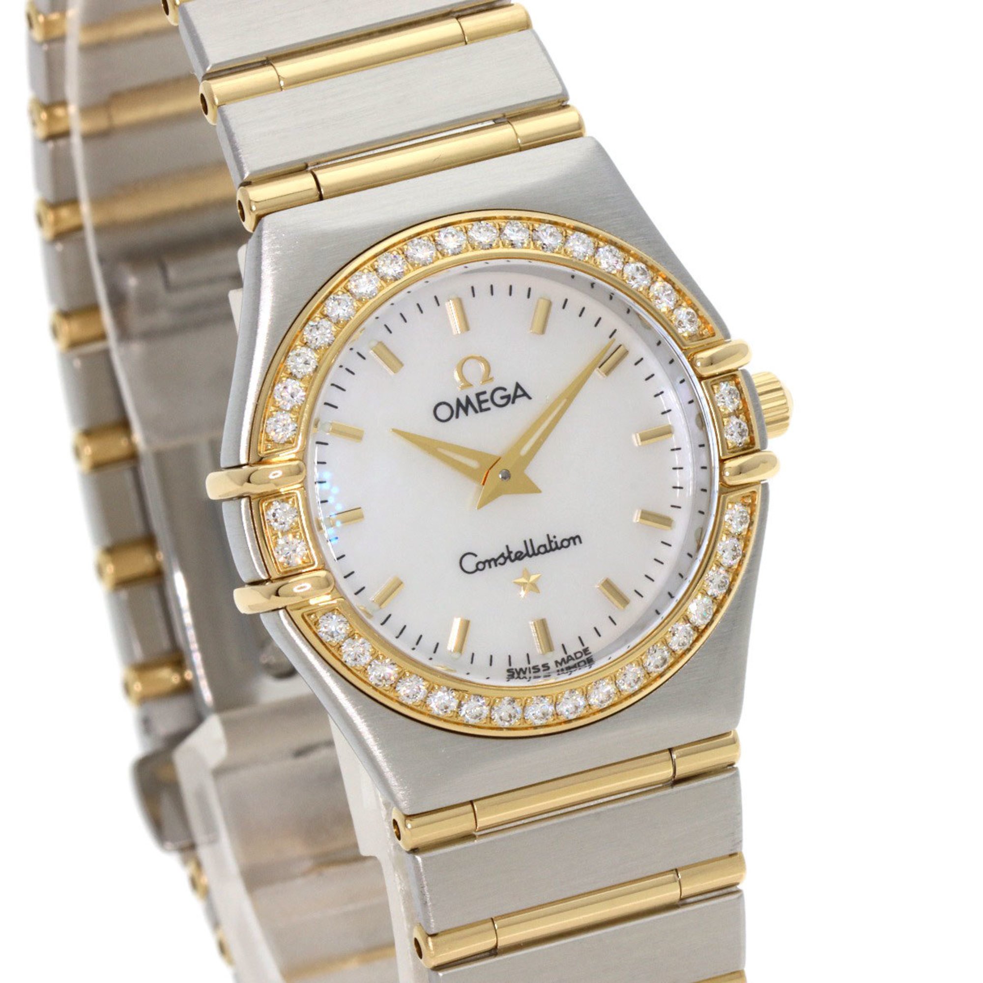 OMEGA 1277.70 Constellation Bezel Diamond Watch Stainless Steel SSxK18YG Ladies