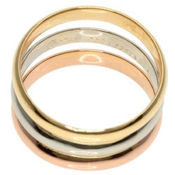 Cartier Three Color Ring #50 K18 Yellow Gold K18WG K18PG Women's CARTIER