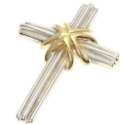 Tiffany Signature Cross Pendant Top Silver K18YG Women's TIFFANY&Co.