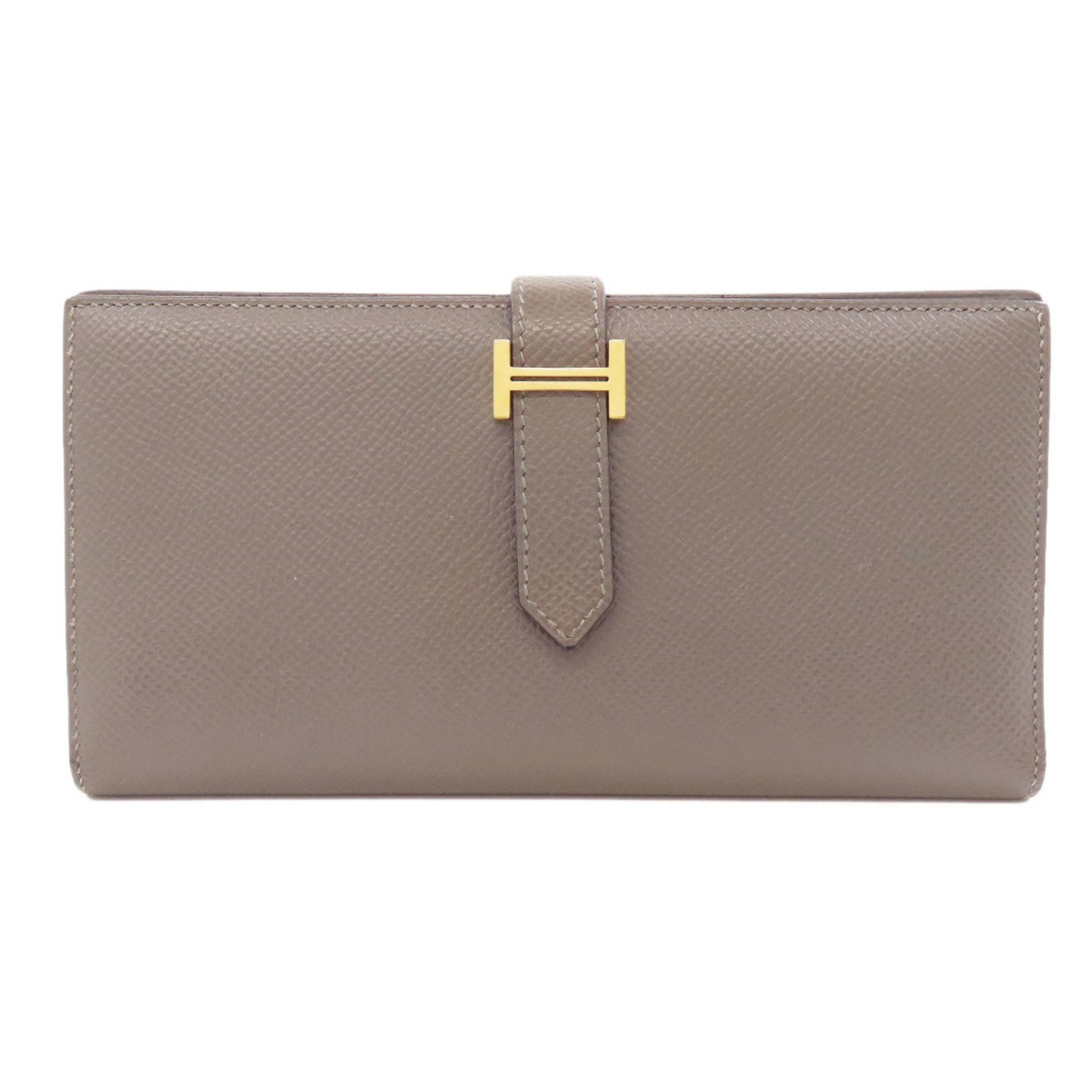 Hermes Bearn Soufflet Etain Long Wallet Epson Women's HERMES