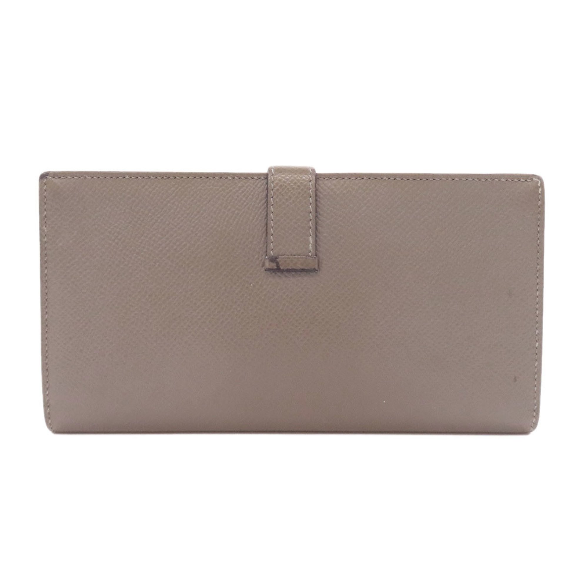 Hermes Bearn Soufflet Etain Long Wallet Epson Women's HERMES