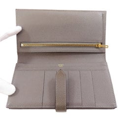 Hermes Bearn Soufflet Etain Long Wallet Epson Women's HERMES