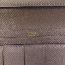 Hermes Bearn Soufflet Etain Long Wallet Epson Women's HERMES