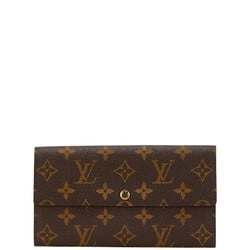 Louis Vuitton Monogram Pochette Porte Monnaie Credit Long Wallet M61725 Brown PVC Leather Women's LOUIS VUITTON