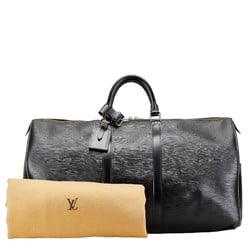 Louis Vuitton Epi Keepall 55 Boston Bag Travel M42952 Noir Black Leather Women's LOUIS VUITTON