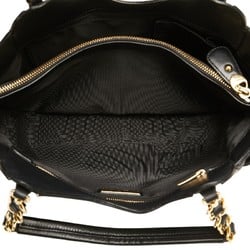 Salvatore Ferragamo Gancini Handbag FZ-21 F077 Black Leather Women's