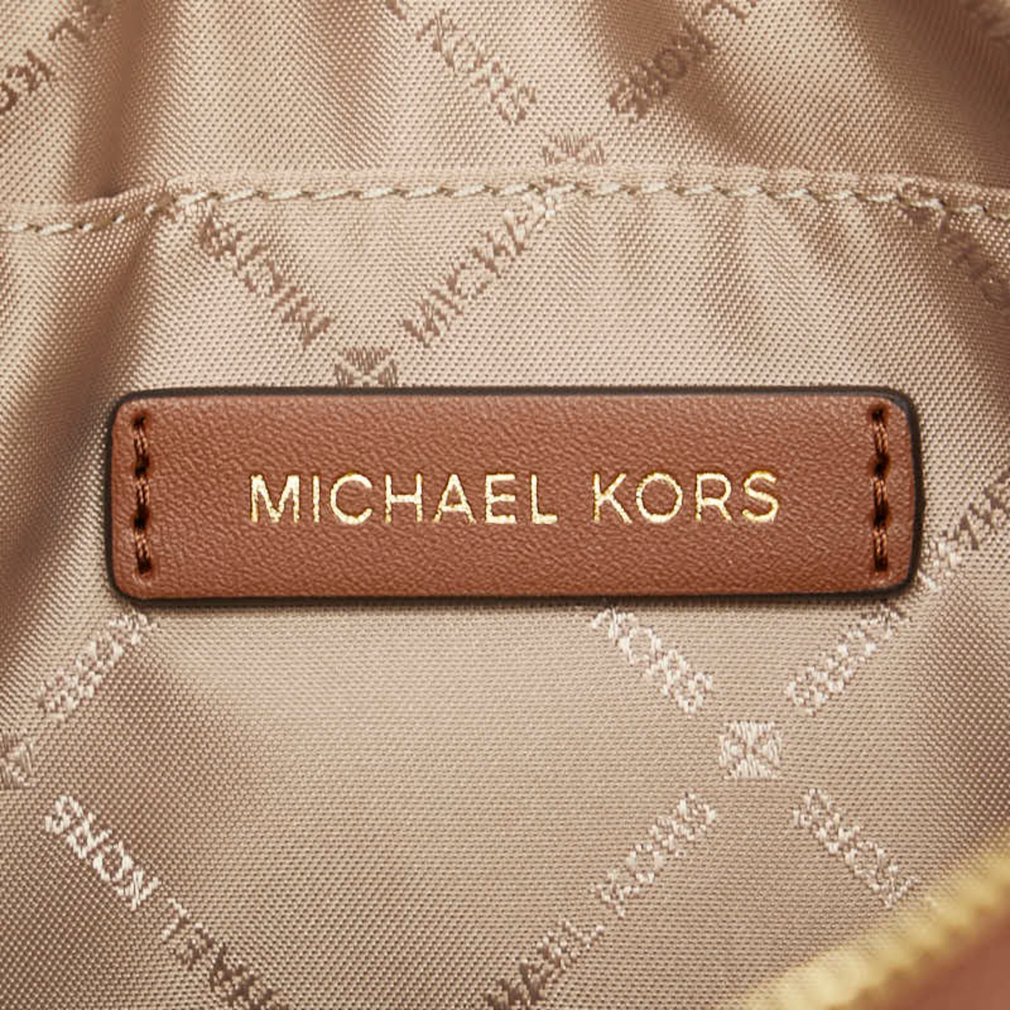 Michael Kors Signature Handbag Shoulder Bag Brown PVC Leather Women's