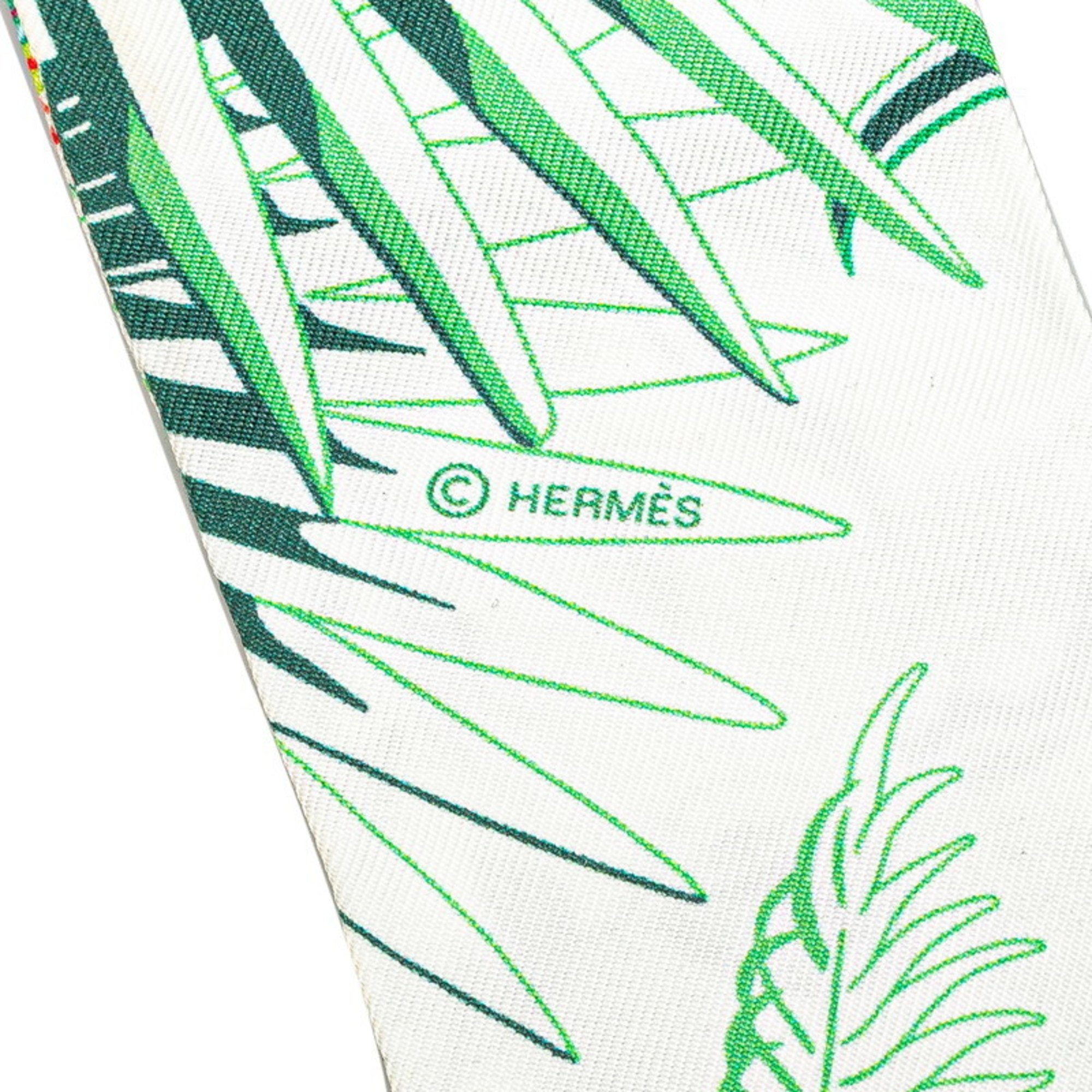 Hermes Twilly MYTHIQUES PHOENIX Myth of the Phoenix Scarf Muffler Green Multicolor Silk Women's HERMES