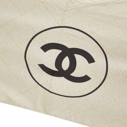 Chanel Coco Mark Stitch Motif One-touch Folding Umbrella Beige Black Nylon Women's CHANEL